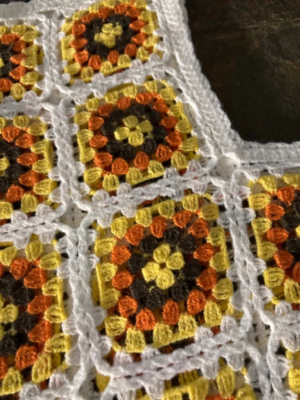 Crocheted Top Vintage Inspired Afghan Knit Grandma Boho Summer Festival Sz M